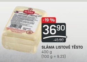 Těsto listové Sláma