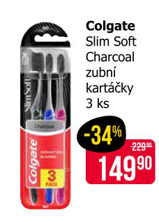 Kartáček na zuby Slim Soft Charcoal Colgate