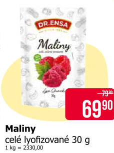 Mrazem sušené maliny Dr.Ensa