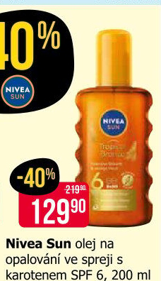 Olej na opalování ve spreji s betakarotenem OF 6 Sun Nivea
