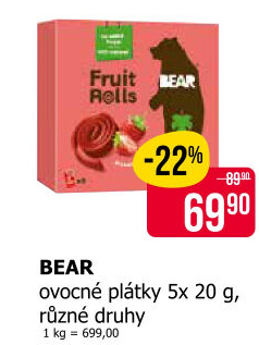 Ovocné pásky Bear Yoyo