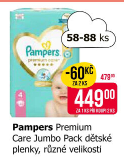 Pleny dětské Pampers Premium Care
