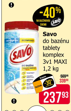 Přípravek do bazénu tablety Komplex 3v1 Savo