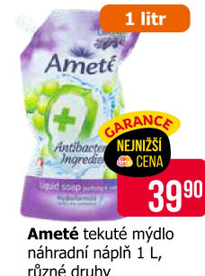 Tekuté mýdlo Ameté- náhradní náplň
