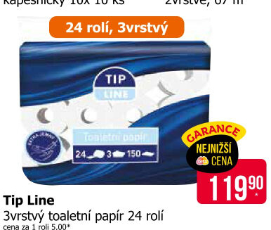 Toaletní papír 3vrstvý Tip Line
