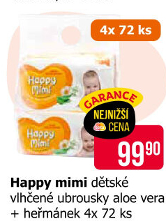 Vlhčené ubrousky dětské Happy Mimi
