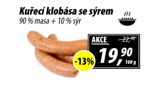 Kuřecí klobása se sýrem
