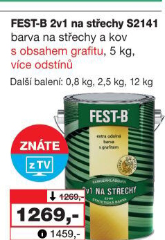 Nátěr na střechy i železo Fest - B 2v1