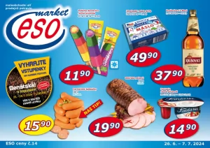 akční leták ESO MARKET 26.6.2024-7.7.2024