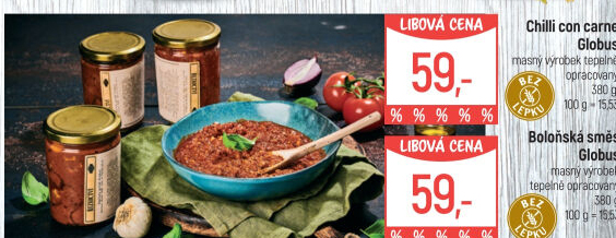 Chilli con carne ve skle Globus