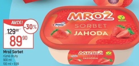Zmrzlina ve vaničce Sorbet Mrož Prima