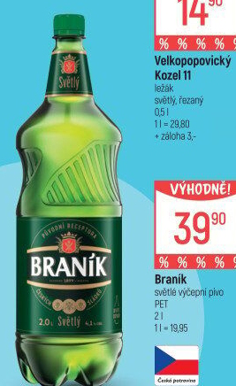 Pivo světlé výčepní 10° Braník