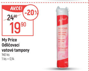 Odličovací tampony My Price