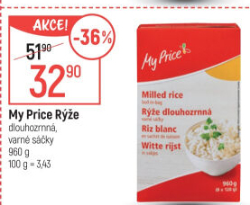 Rýže dlouhozrnná My Price