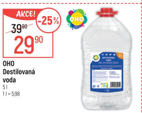 Voda destilovaná OHO