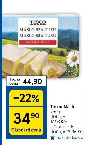 Máslo Tesco