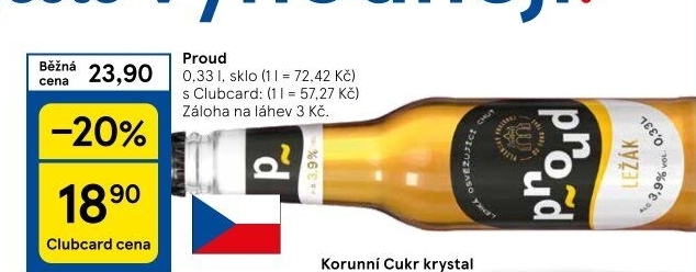 Pivo světlý ležák Proud