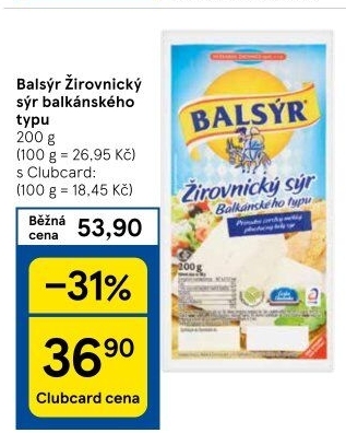 Sýr Balsýr Mlékárna Žirovnice