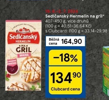 Sýr Hermelín na gril Sedlčanský