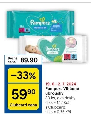 Vlhčené ubrousky dětské Pampers