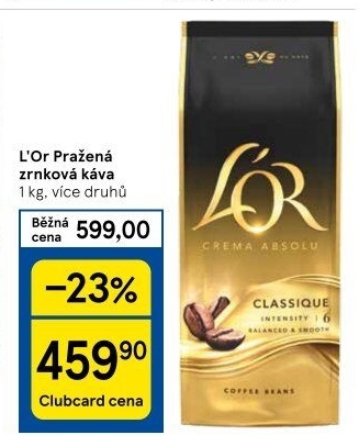 Zrnkové kávy L'
