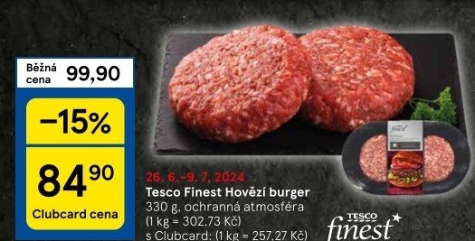 Hovězí hamburger Tesco Finest