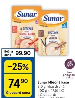 Kaše mléčná Sunar