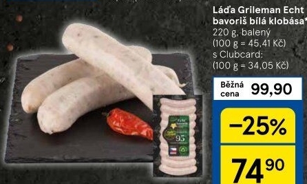Klobásy Echt Bavoriš Láďa Grileman Kostelecké uzeniny