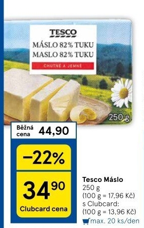 Máslo Tesco