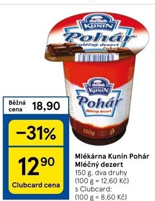 Mléčný Pohár Mlékárna Kunín