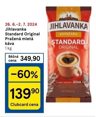 Mletá káva Standard Jihlavanka