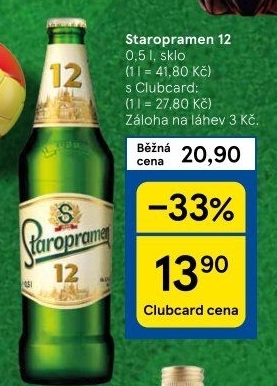 Pivo světlý ležák 12° Staropramen