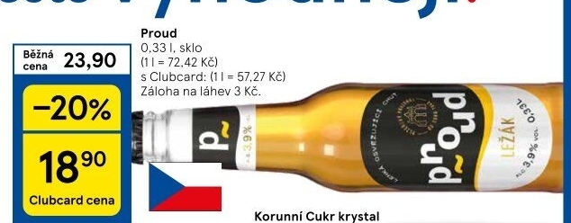 Pivo světlý ležák Proud