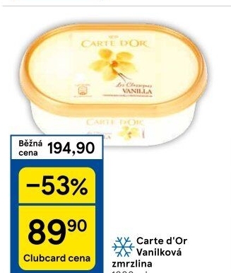 Zmrzlina ve vaničce Carte D'