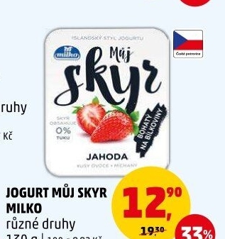 Dezert zakysaný ochucený Můj Skyr 0% Milko