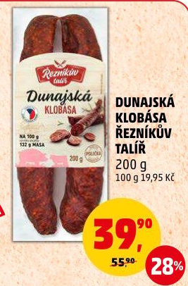 Dunajská klobása Řezníkův talíř