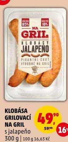 Klobása jalapeňo Na gril Penny