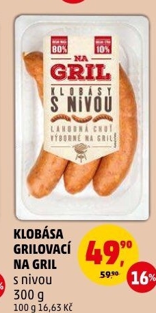 Klobása s nivou Na Gril Penny