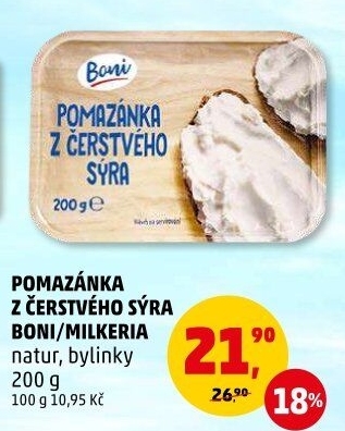 Pomazánka z čerstvého sýra Boni