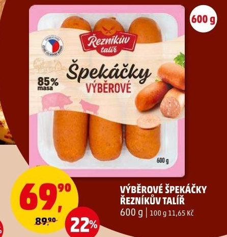 Špekáčky výběrové Řezníkův talíř
