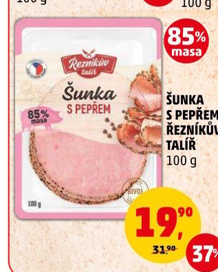 Šunka s pepřovým dekorem Řezníkův talíř
