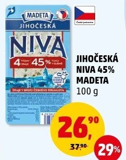 Sýr Niva Jihočeská 45% Madeta