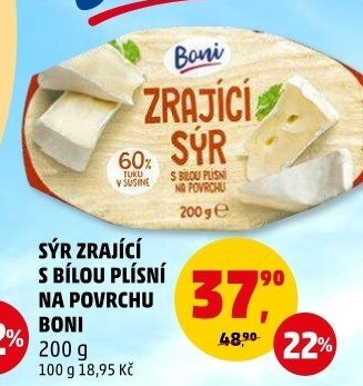 Sýr zrající s bílou plísní na povrchu Boni