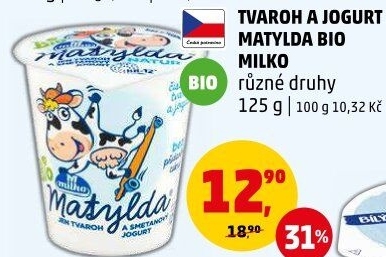Tvaroh s jogurtem bio Matylda Milko