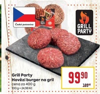 Hovězí burger Grill Party