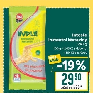 Nudle bezvaječné instantní Taste