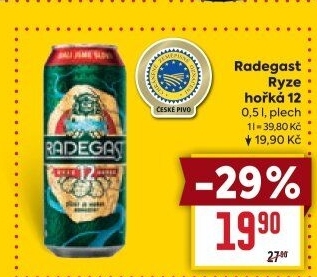 Pivo světlý ležák 12° Ryze hořká Radegast