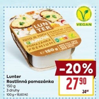 Rostlinné pomazánky Lunter