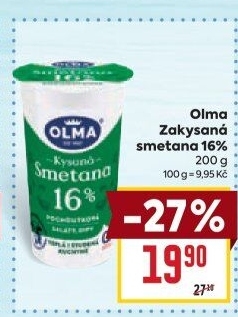 Smetana zakysaná Olma 16%