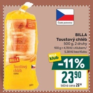Toustový chléb Billa